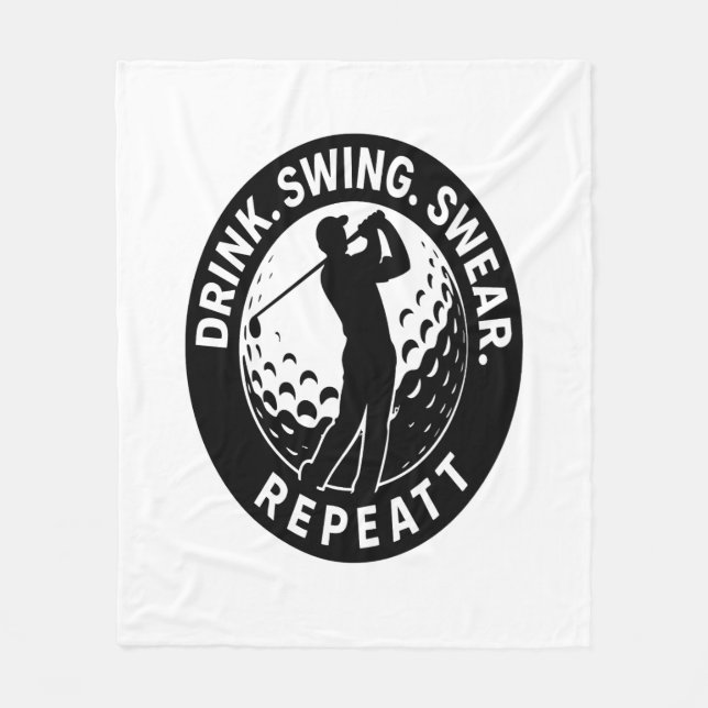 Couverture Polaire Drink Swing Sweat Repeat Golf (Devant)