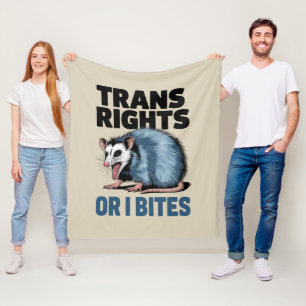 Couverture Polaire Droits des trans ou je mord Gay Drôle Fierté LGBTQ