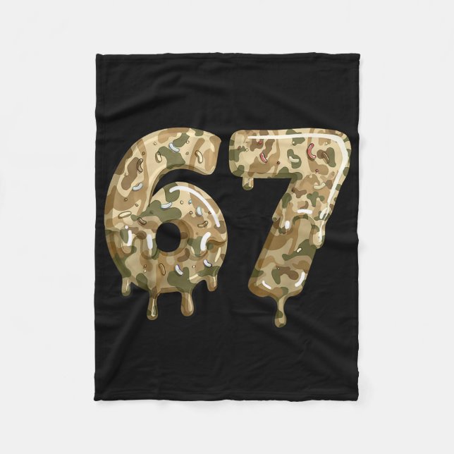 Couverture Polaire Drôle 67 Camo Drip Mème Six Sept Argot Alpha  (Devant)