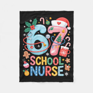 Couverture Polaire Drôle 67 Infirmière scolaire Noël Xmas Meme Fête