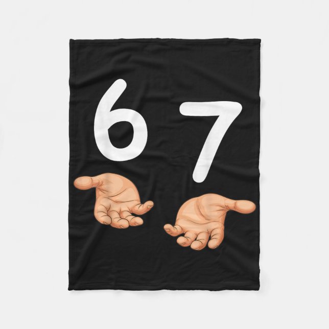 Couverture Polaire Drôle 67 Mains Six Sept Mème Numéro 6 Et 7 Gen A (Devant)