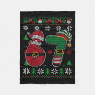Couverture Polaire Drôle 67 Meme 6 7 Pull De Noël Moche Pour Garçons