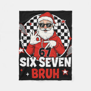 Couverture Polaire Drôle 67 Meme Six Sept Noël Bruh Santa Enfants