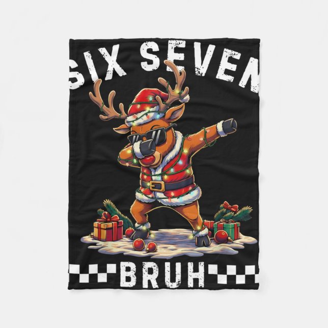 Couverture Polaire Drôle 67 Noël Six Sept Mème Reindeer Dabbing (Devant)