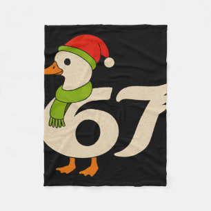 Couverture Polaire Drôle 67 Oie Noël 6 7 Mème Canard Chapeau de Père 
