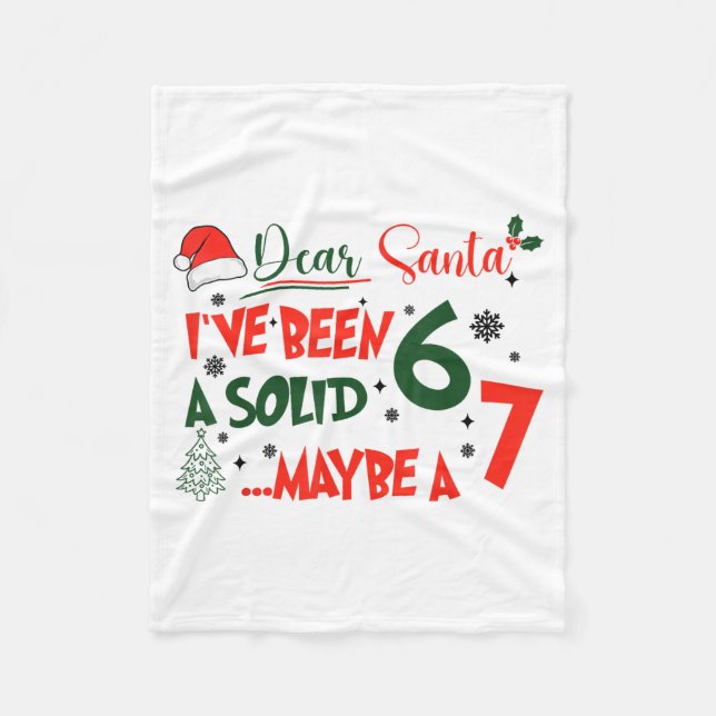 Couverture Polaire Drôle 67 Six Sept Cher Père Noël J'ai Été Un Solid (Devant)