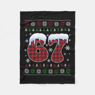 Couverture Polaire Drôle 67 Six Sept Mème Brainrot Cringe Noël 