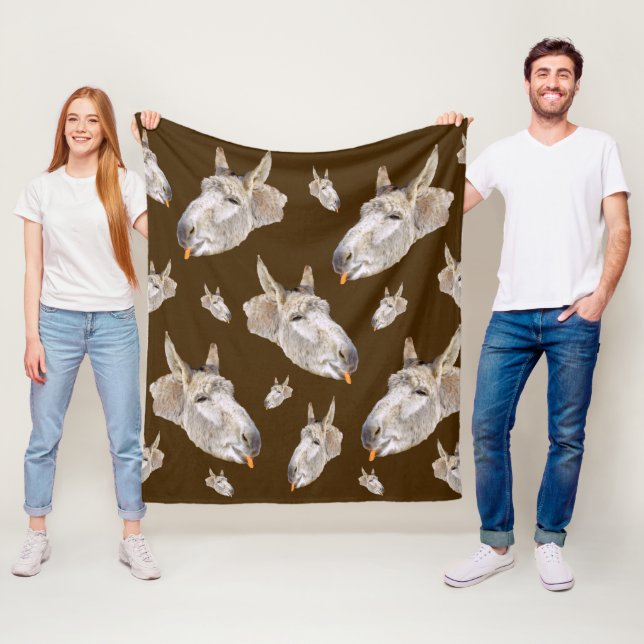 Couverture Polaire Drôle Âne Mangeant Une Carotte, (En situation)