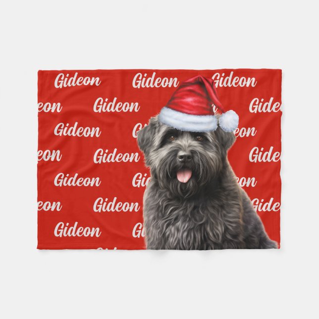 Couverture Polaire Drôle Bouvier Nom du chien Motif Noël (Devant (Horizontal))