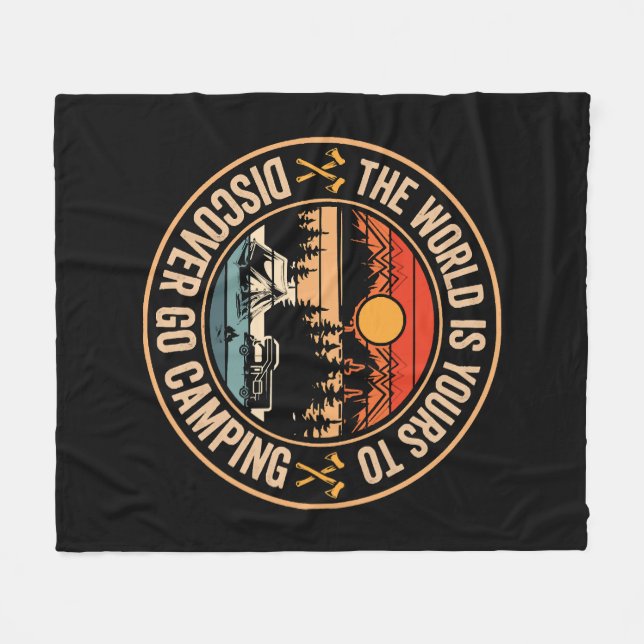 Couverture Polaire Drôle Camping Campfire Smores Citation (Devant (Horizontal))