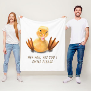 Couverture Polaire Drôle Canard Joué Wink Joyeux Smile Cartoon