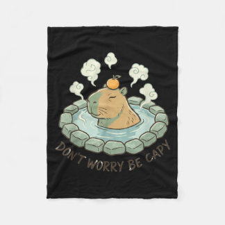 Couverture Polaire Drôle capybara ne t'inquiète pas sois capy mignon