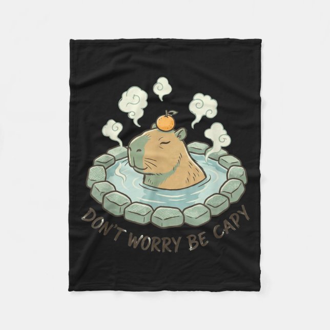 Couverture Polaire Drôle capybara ne t'inquiète pas sois capy mignon  (Devant)