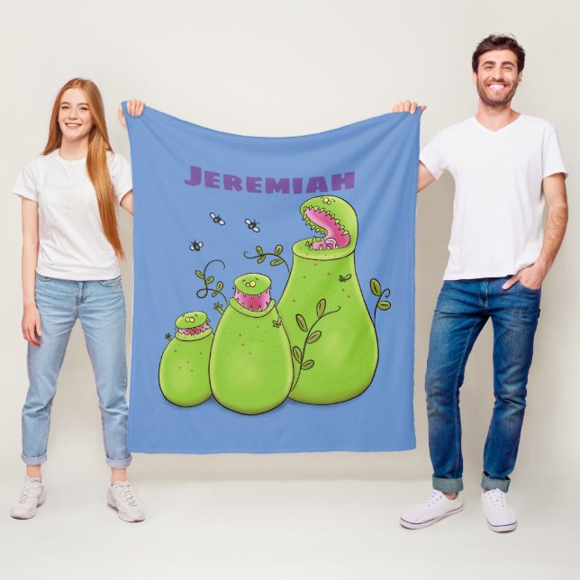 Couverture Polaire Drôle carnivore carnivore carnivore plante dessin  (En situation)