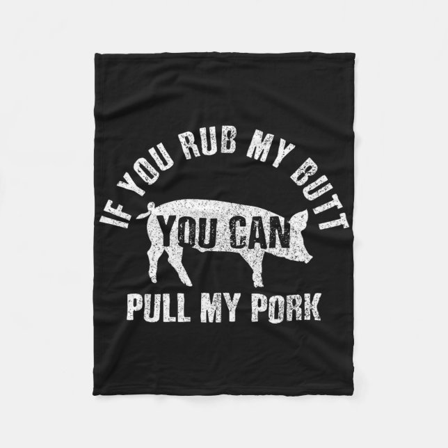 Couverture Polaire Drôle Chef Rub My Butt Pull My Pork Bbq Grill Cade (Devant)