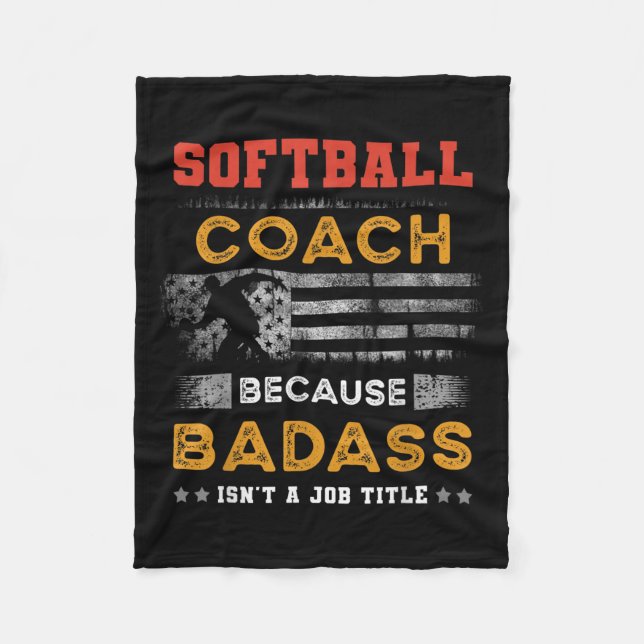 Couverture Polaire Drôle Coach Softball Cadeau Pour Hommes, Bad Softb (Devant)