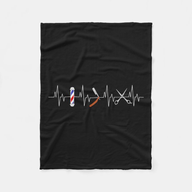 Couverture Polaire Drôle Coiffure Barbe Pole Comb Lame Beard Coeur (Devant)