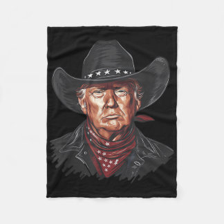 Couverture Polaire Drôle Cowboy Western Donald Trump Us Drapeau 2024 