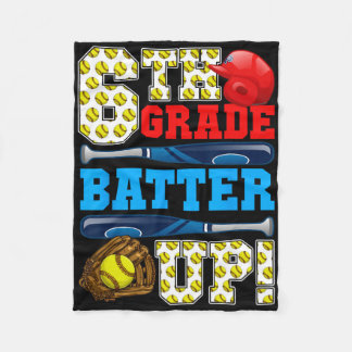 Couverture Polaire Drôle de 6e année Batter Up Softball Premier Jour 