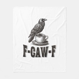 Couverture Polaire Drôle de café corbeau F-Caw-F humour adulte