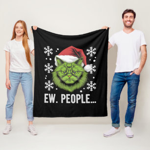 Couverture Polaire Drôle de chat de Noël Ew personnes amateurs de cha