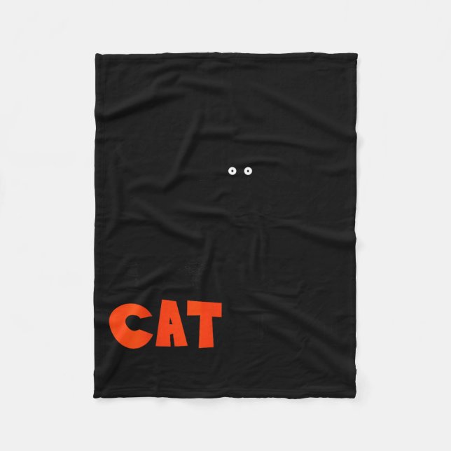 Couverture Polaire Drôle de chat noir serviteur de chat  (Devant)