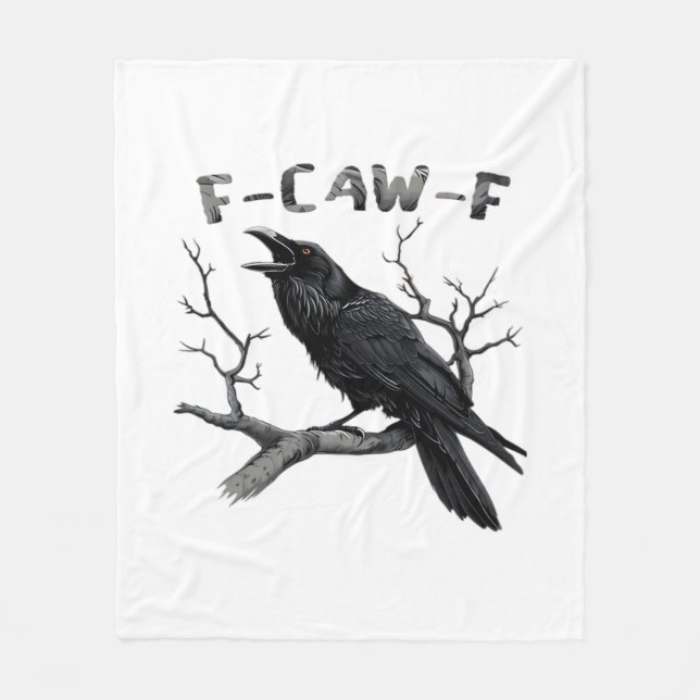 Couverture Polaire Drôle de corbeau gothique F-Caw-F Humour essentiel (Devant)