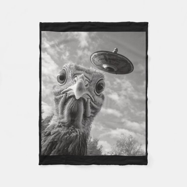 Couverture Polaire Drôle de dinde selfie Ufo Thanksgiving  (Devant)