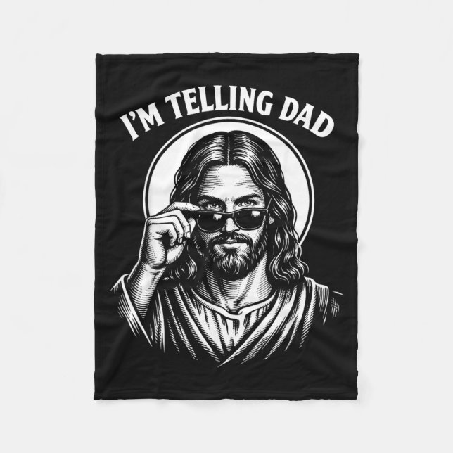 Couverture Polaire Drôle de Dire Papa - Religieux Chrétien Jésus Meme (Devant)