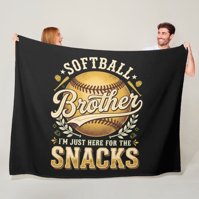 Couverture Polaire Drôle de frère de softball Snacks Sports (En situation)