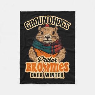 Couverture Polaire Drôle de jour de la marmotte Les marmottes préfère