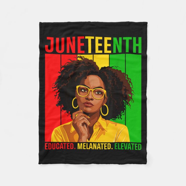 Couverture Polaire Drôle de juneteenth mois d'histoire noire africain (Devant)