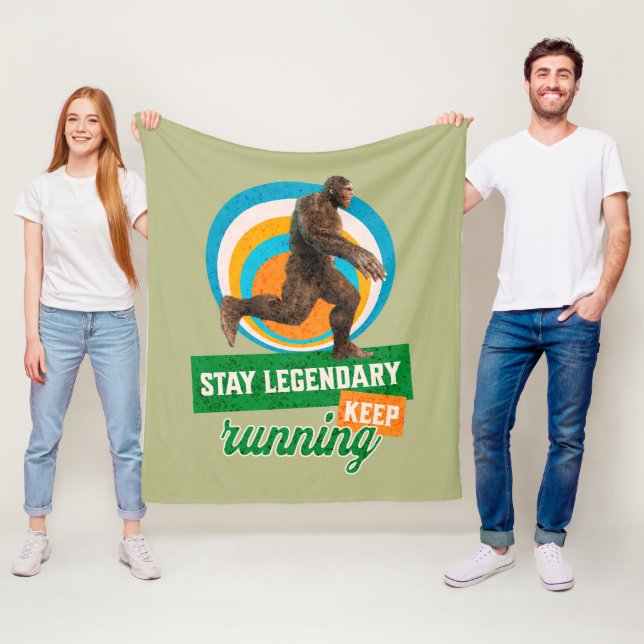 Couverture Polaire Drôle de motivation de course de Bigfoot (En situation)