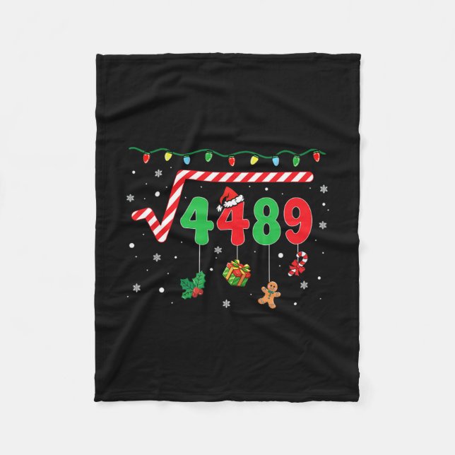 Couverture Polaire Drôle de Noël 6 7 Prof de maths 67 Mème Racine car (Devant)
