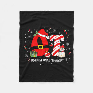 Couverture Polaire Drôle de Noël d'infirmière en ergothérapie Santa