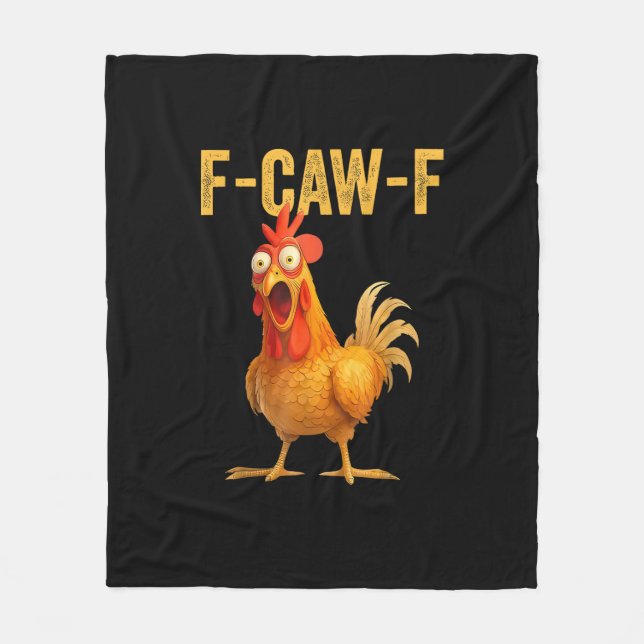 Couverture Polaire Drôle de poulet F-Caw-F F-Caw-F Poulet Minimal Cle (Devant)