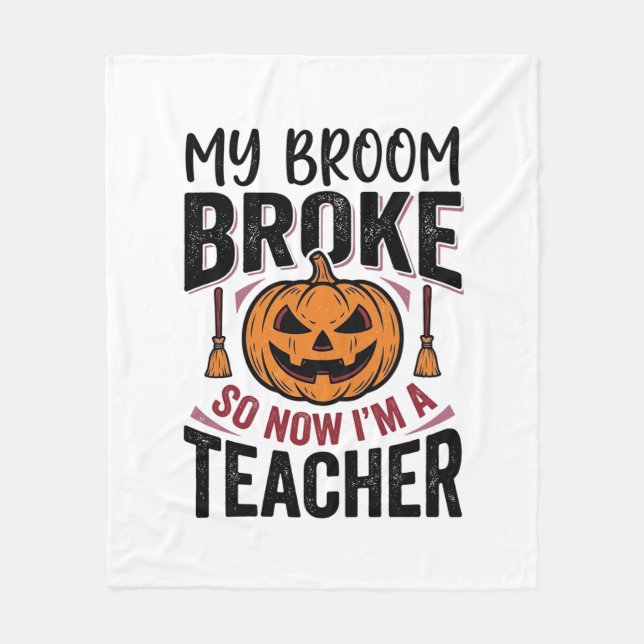 Couverture Polaire Drôle de professeur d'Halloween Balai Cassa Vector (Devant)