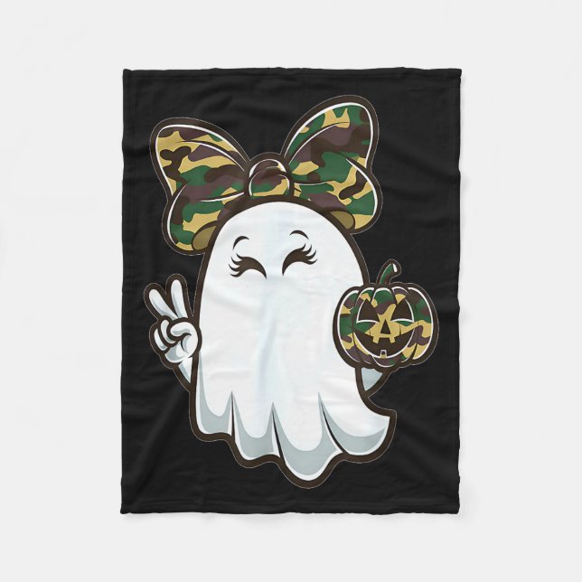 Couverture Polaire Drôle de saison de chasse Hello Halloween Camoufla (Devant)