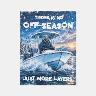 Couverture Polaire Drôle de slogan de bateau d'hiver Pêche par temps 