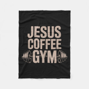 Couverture Polaire Drôle de tenue de sport chrétienne Jésus Café Gymn