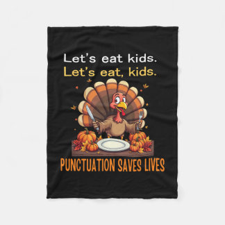Couverture Polaire Drôle de Thanksgiving Professeur Dinde Allons Mang