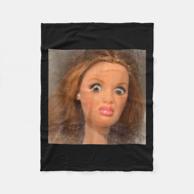Couverture Polaire Drôle dégoûtant doll face mème (Devant)