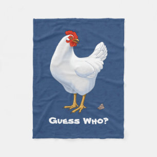 Couverture Polaire Drôle Devinez Qui Poulet Poo Blanc Hen