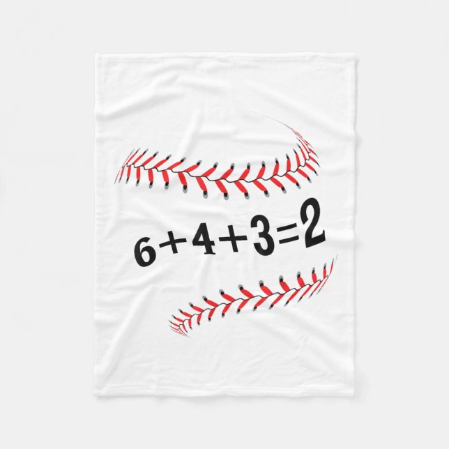 Couverture Polaire Drôle Dit Baseball 6+4+3=2 Double Play Softball (Devant)
