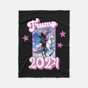 Couverture Polaire Drôle Donald Trump Qui Dirige Une Unicorne. Trump