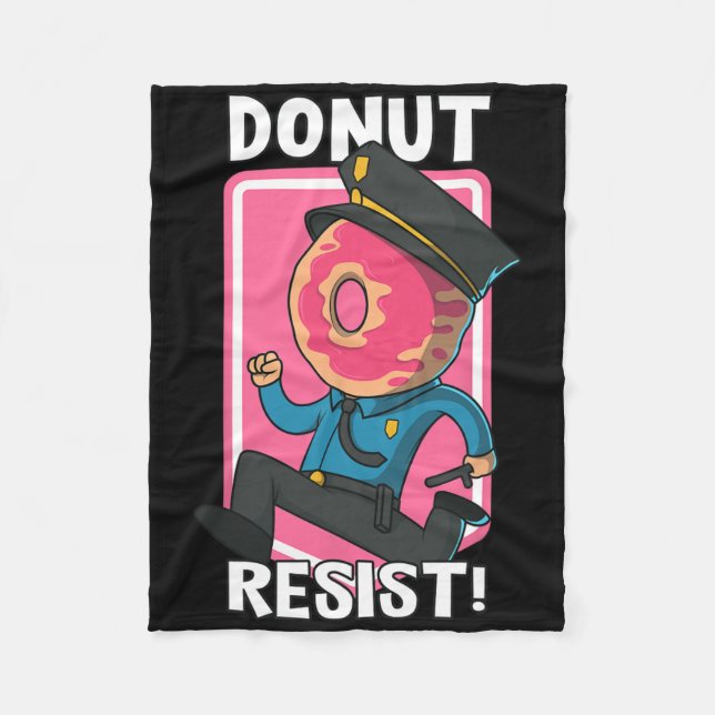 Couverture Polaire Drôle Donut résiste à l'arrestation du bureau de p (Devant)