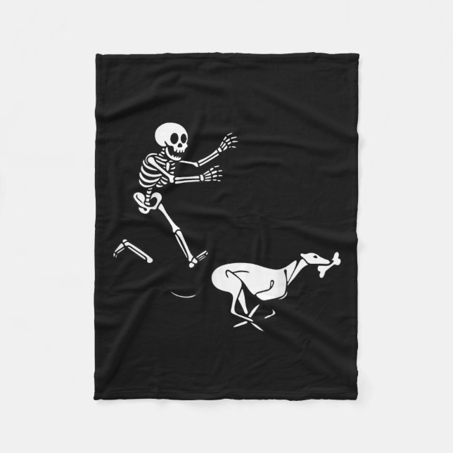 Couverture Polaire Drôle Ghound Running Skeleton Halloween (Devant)