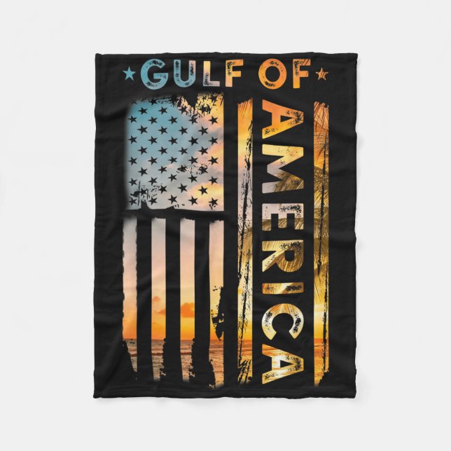 Couverture Polaire Drôle Golfe D'Amérique Américaine Vintage Drapeau (Devant)