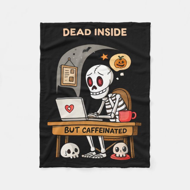 Couverture Polaire Drôle Halloween Conception De Café Mort À L'Intéri (Devant)