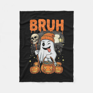 Couverture Polaire Drôle Halloween Ghost Bruh Candy Ghost Costume Hom